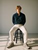 Basic Long Arm Oxford Navy Shirt