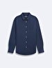 Basic Long Arm Oxford Navy Shirt