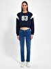 Crew Neck Long Sleeve Navy Sweatshirt