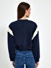 Crew Neck Long Sleeve Navy Sweatshirt