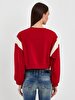 Crew Neck Long Sleeve Red Sweatshirt