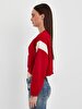 Crew Neck Long Sleeve Red Sweatshirt
