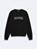 Metal Appligue With Print Black Sweatshirt