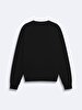 Metal Appligue With Print Black Sweatshirt