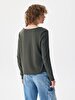 V-neck Long Sleeve Green T-shirt