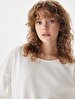 Incision Wide Collar Pale Looking Dust T-shirt