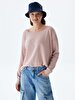 Incision Wide Collar Pale Looking Lilac T-shirt