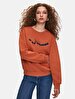 Sign With Print Orange Sweatshirt