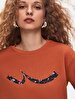 Sign With Print Orange Sweatshirt