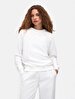Straight Crew Neck Long Sleeve Basic Beige Sweatshirt