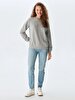 Straight Crew Neck Long Sleeve Basic Grey Sweatshirt