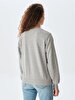 Straight Crew Neck Long Sleeve Basic Grey Sweatshirt