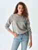 Straight Crew Neck Long Sleeve Basic Grey Sweatshirt