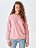 Straight Crew Neck Long Sleeve Basic Pink Sweatshirt
