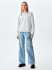 Crew Neck Long Sleeve Basic Grey Sweatshirt