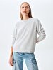 Crew Neck Long Sleeve Basic Grey Sweatshirt