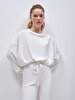Crew Neck Balloon Sleeve Dust Sweatshirt