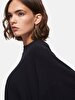 Textured Long Sleeve Basic Black Sweatshirt