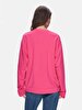 Print Crew Neck Long Sleeve Pink Sweatshirt