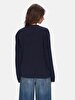 Print Crew Neck Long Sleeve Navy Sweatshirt