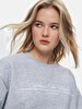 Print Crew Neck Long Sleeve Basic Grey Sweatshirt