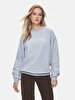 Print Crew Neck Long Sleeve Basic Grey Sweatshirt