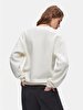 Print Crew Neck Long Sleeve Basic Lilac Sweatshirt