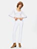 V-neck Long Sleeve White T-shirt