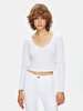 V-neck Long Sleeve White T-shirt