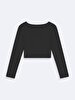 V-neck Long Sleeve Black T-shirt