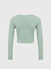 V-neck Long Sleeve Green T-shirt