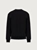 Sign With Print Crew Neck Long Sleeve Basic Black Sweatshirt