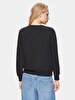 Straight Crew Neck Long Sleeve Basic Black Sweatshirt