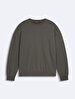 Print Crew Neck Long Sleeve Relaxed Fi̇t Grey Sweatshirt