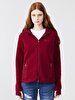 Straight With Hood Polar Zipper Closing Regular Fit Purple Sweatshirt