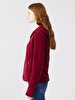 Straight With Hood Polar Zipper Closing Regular Fit Purple Sweatshirt