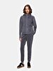 Straight With Hood Polar Zipper Closing Regular Fit Grey Sweatshirt