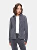 Straight With Hood Polar Zipper Closing Regular Fit Grey Sweatshirt