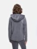Straight With Hood Polar Zipper Closing Regular Fit Grey Sweatshirt