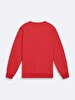 Crew Neck Long Sleeve Red Sweatshirt