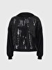 Seguined With Hood Black Sweatshirt