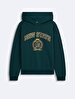 With Print With Hood Without Zipper Regular Fit Green Sweatshirt
