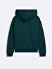 With Print With Hood Without Zipper Regular Fit Green Sweatshirt