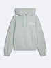 Surface With Print With Hood Without Zipper Relaxed Fi̇t Blue Sweatshirt