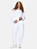 Surface With Print With Hood Without Zipper Boxy Fit White Sweatshirt