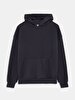Print With Hood Without Zipper Relaxed Fi̇t Dark Grey Sweatshirt