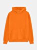 Print With Hood Without Zipper Relaxed Fi̇t Orange Sweatshirt