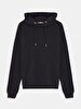 Straight With Hood Without Zipper Regular Fit Black Sweatshirt