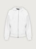 Straight With Hood Zipper Closing Relaxed Fi̇t White Sweatshirt