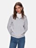 Straight With Hood Zipper Closing Regular Fit Grey Sweatshirt
